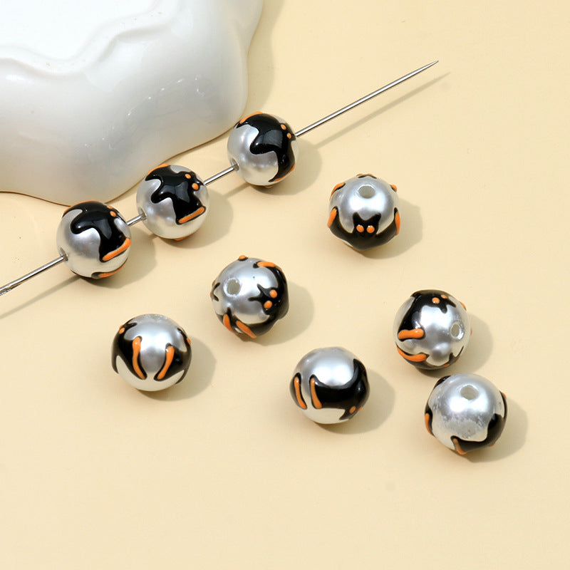 Wholesale Halloween Hand Painted Imitation Pearl ABS String Beads